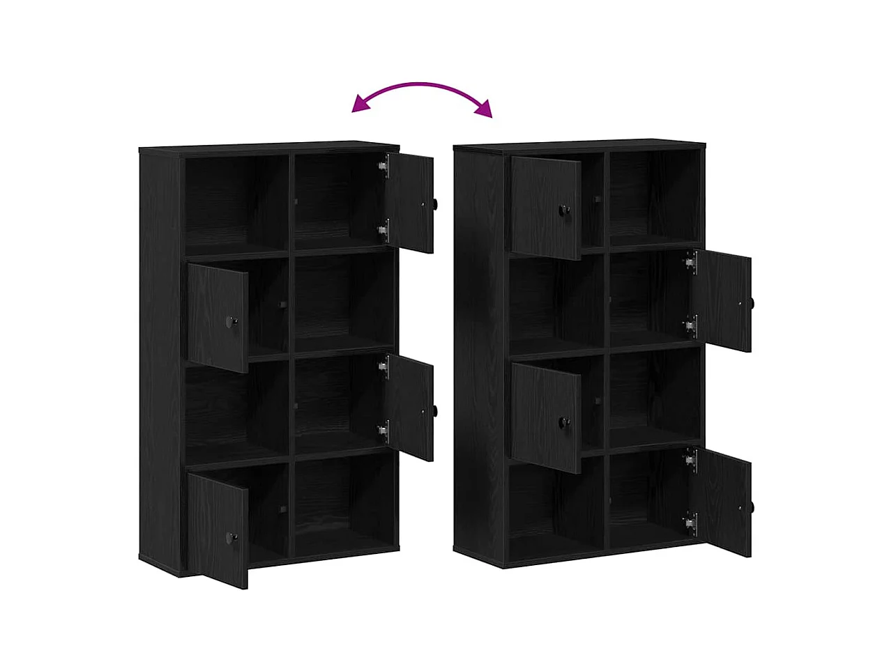 Bücherregal Schwarz Eichen-Optik 60x24x101,5 cm Holzwerkstoff