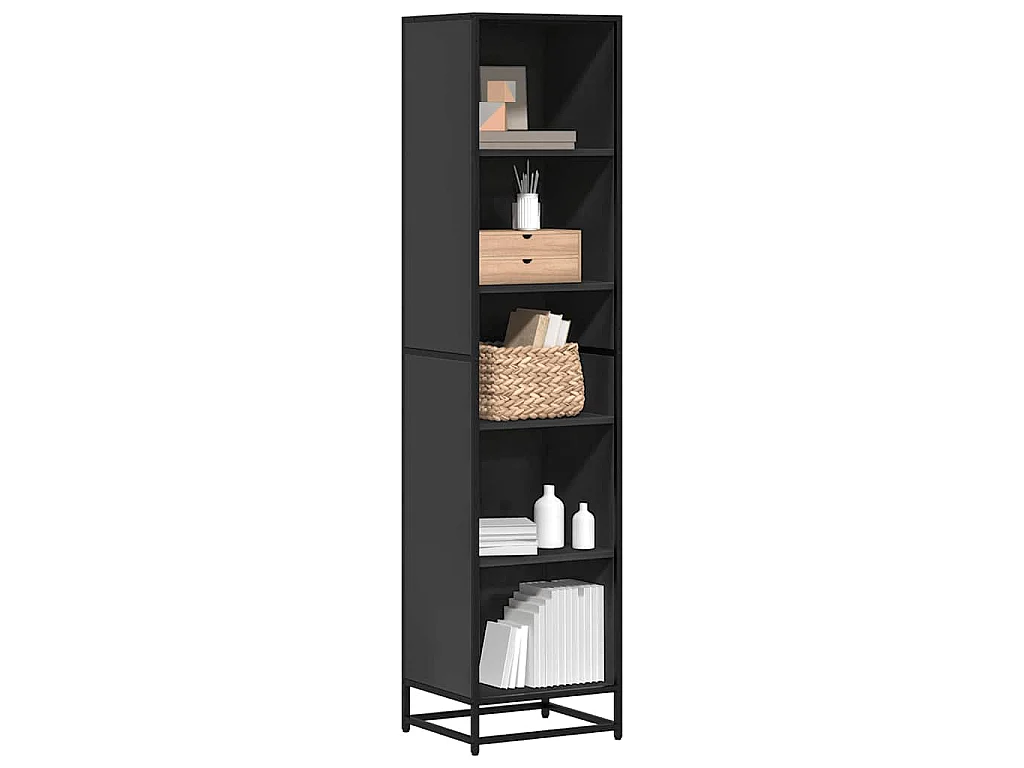Bibliothèque noir 40x35x170,5 cm bois d'ingénierie