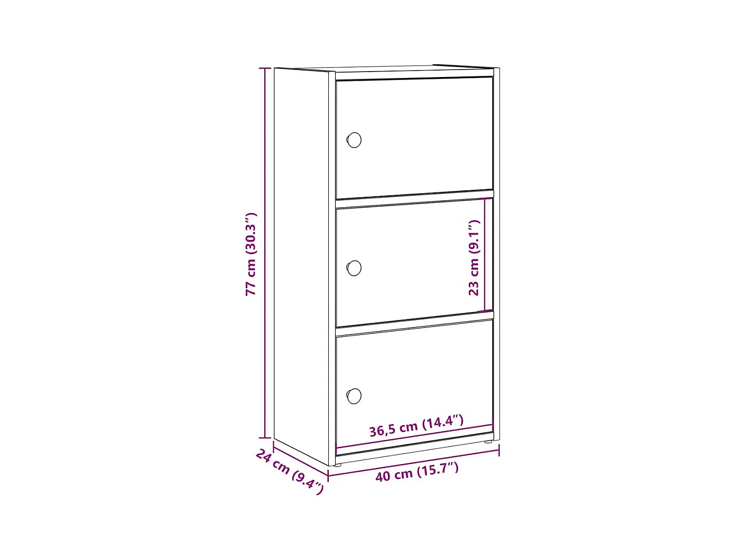Bibliothèque gris béton 40x24x77 cm bois d'ingénierie
