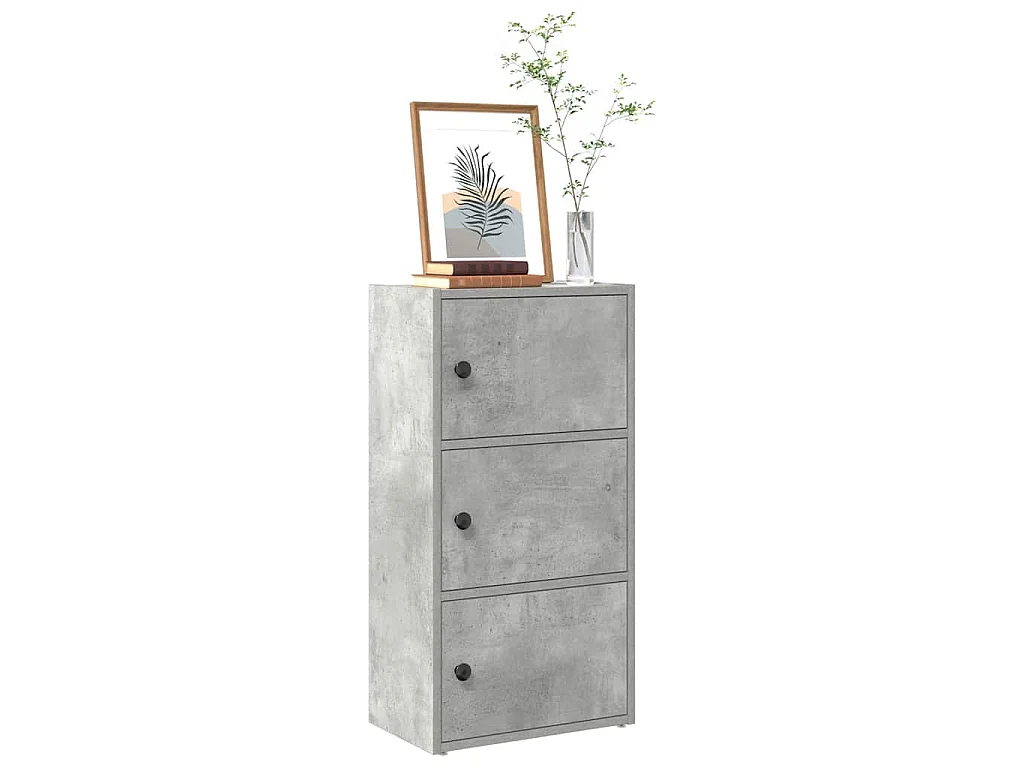 Libreria Grigio Cemento 40x24x77 cm in Legno Multistrato