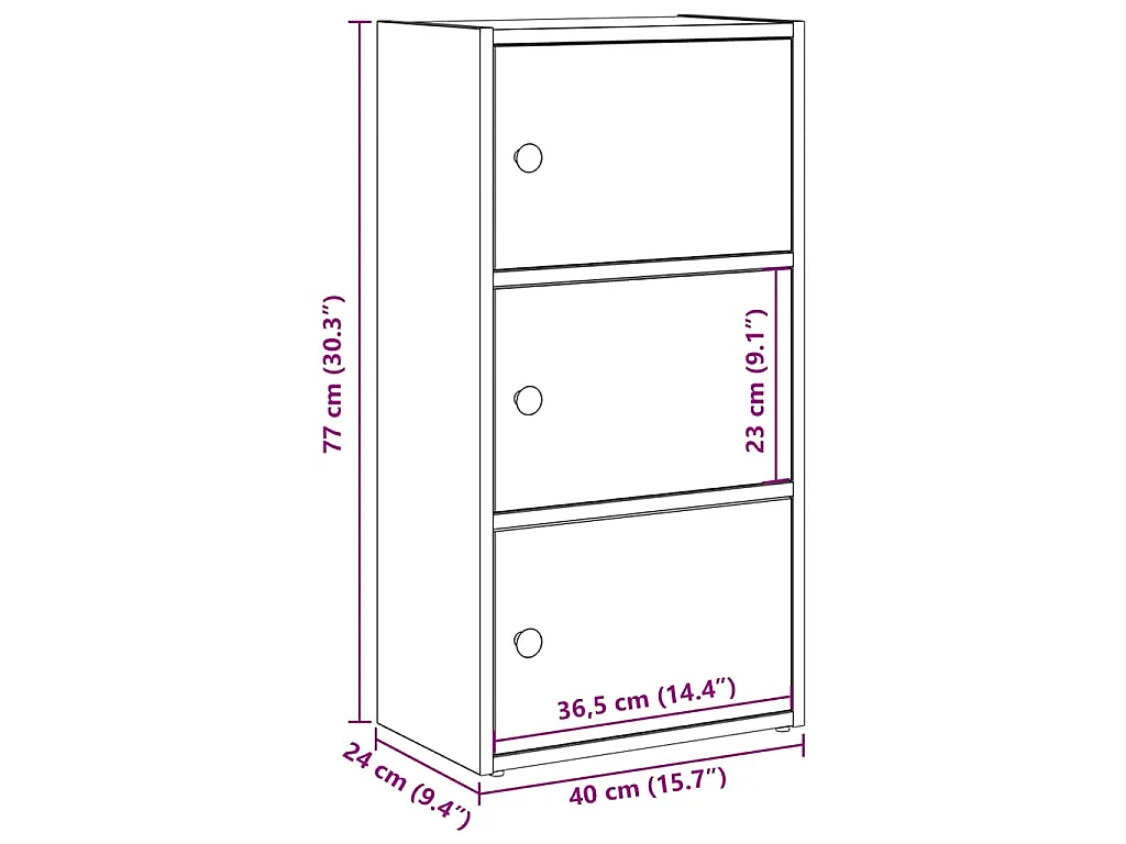 Libreria Grigio Cemento 40x24x77 cm in Legno Multistrato