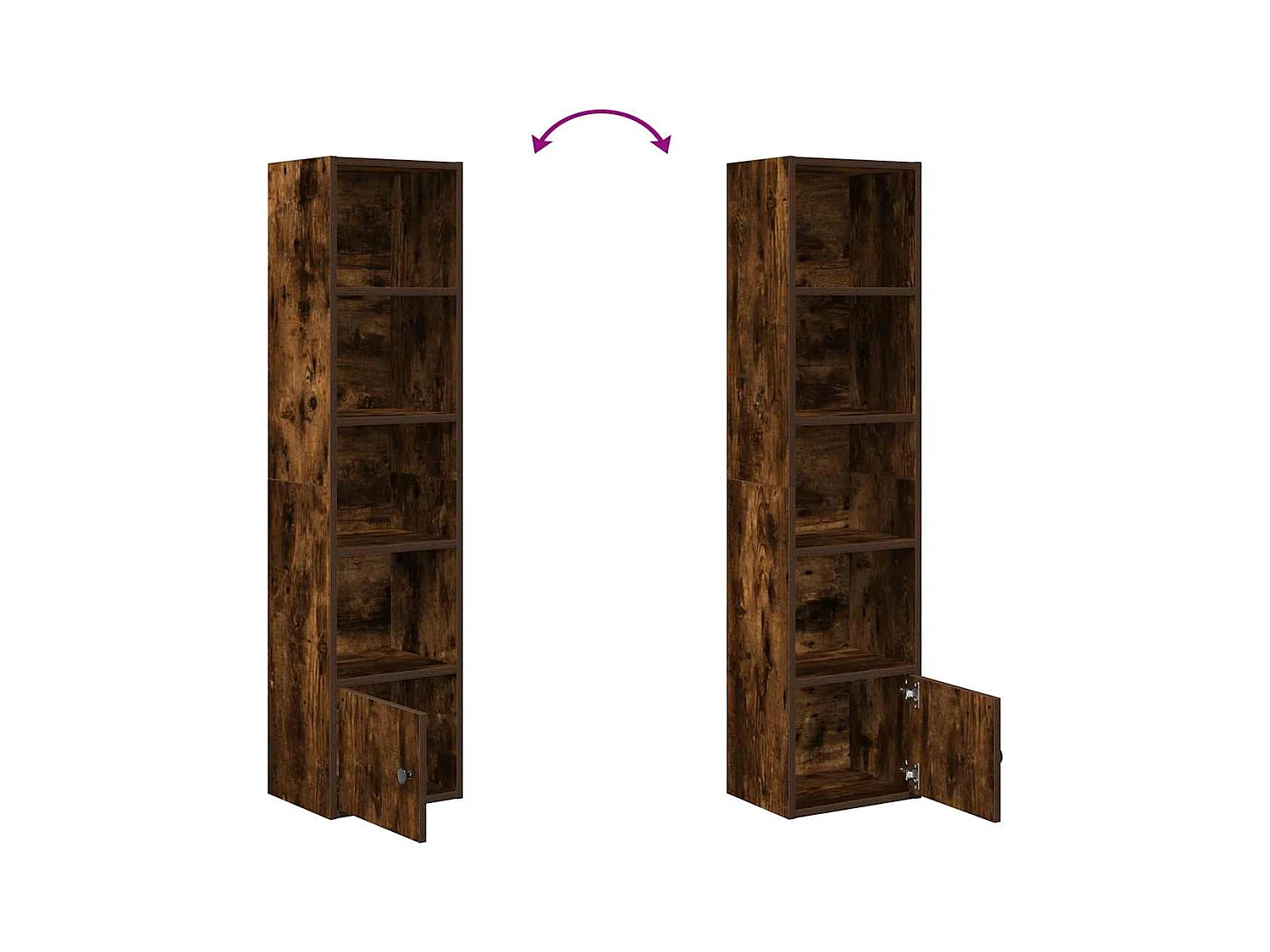 Bücherregal Räuchereiche 31x24x127 cm Holzwerkstoff