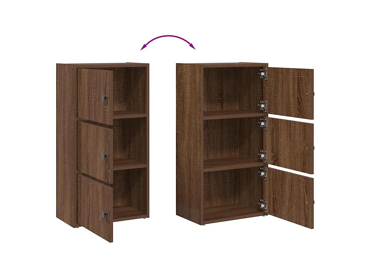 Bücherregal Braun Eichen-Optik 40x24x77 cm Holzwerkstoff