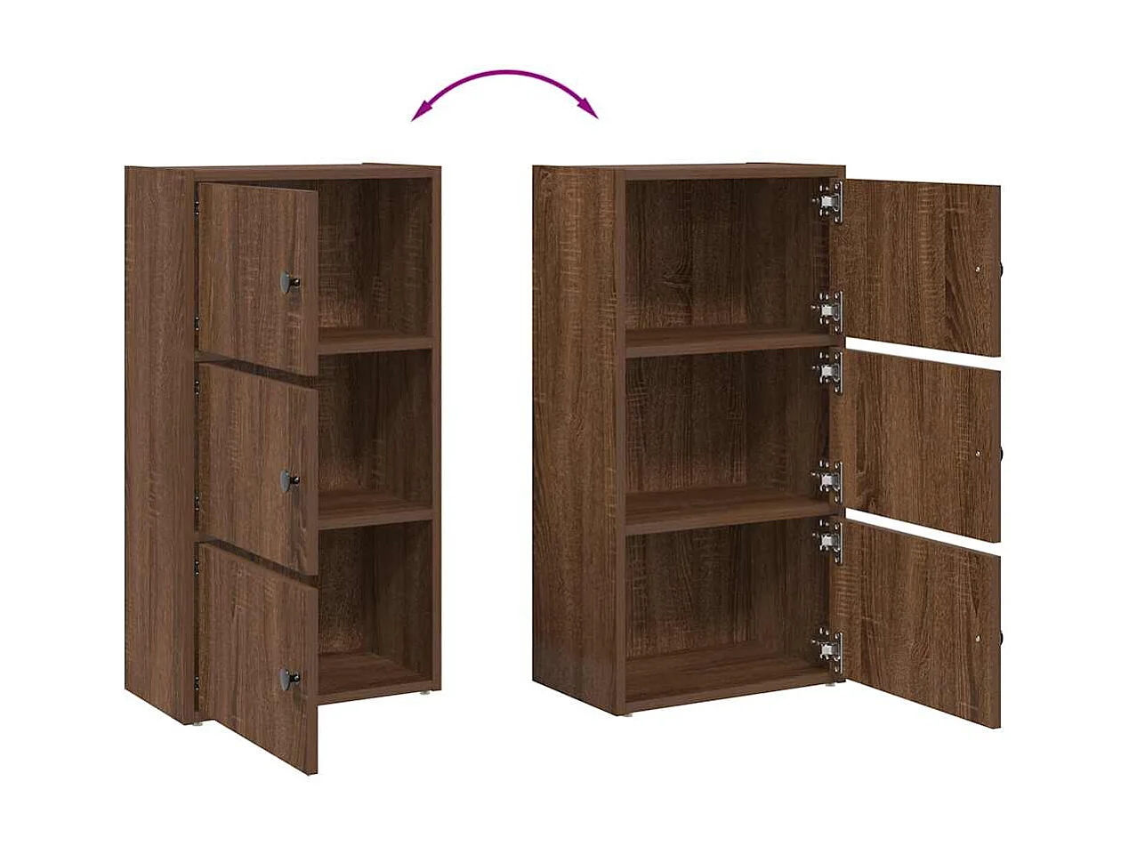 Bibliothèque chêne marron 40x24x77 cm bois d'ingénierie