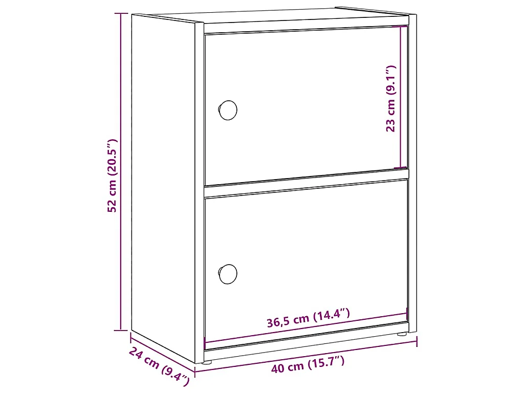 Boekenkast 40x24x52 cm bewerkt hout gerookt eikenkleurig