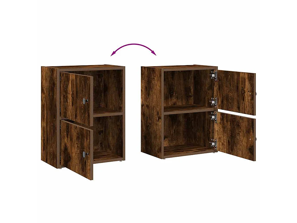 Boekenkast 40x24x52 cm bewerkt hout gerookt eikenkleurig