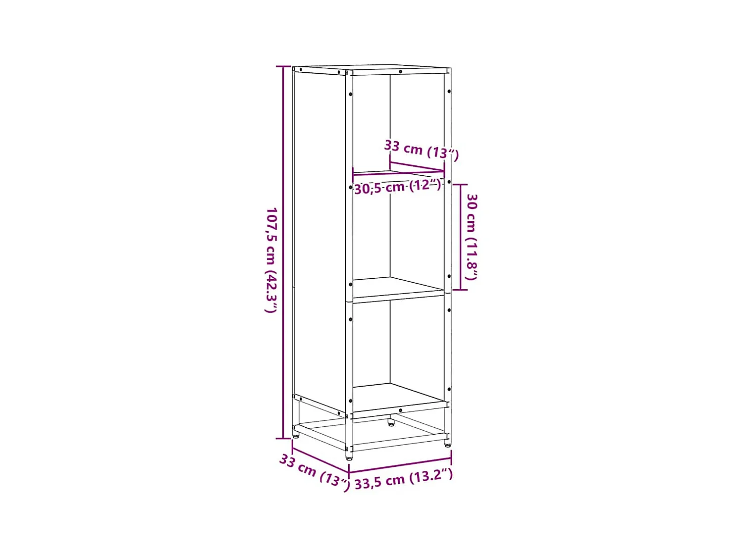 Bücherregal Sonoma-Eiche 33,5x33x107,5 cm Holzwerkstoff