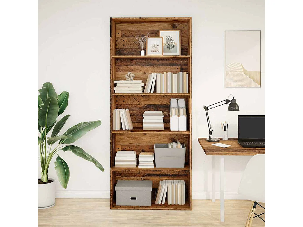 Bücherregal Altholz-Optik 80x30x189 cm Holzwerkstoff
