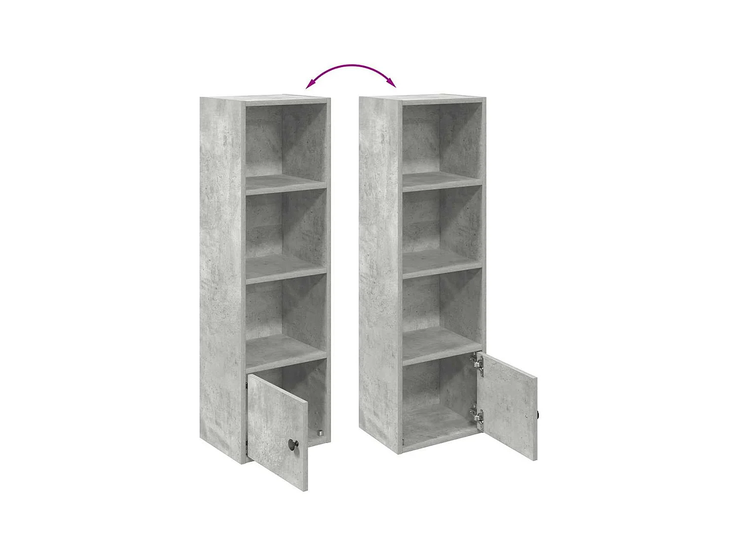 Bücherregal Betongrau 31x24x102 cm Holzwerkstoff