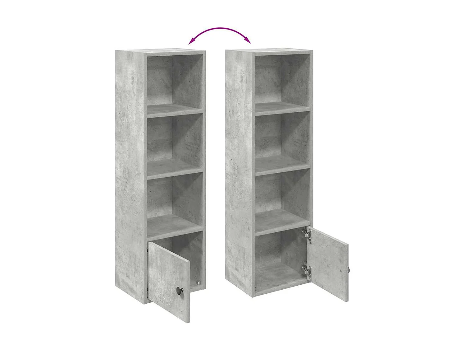 Bibliothèque gris béton 31x24x102 cm bois d'ingénierie