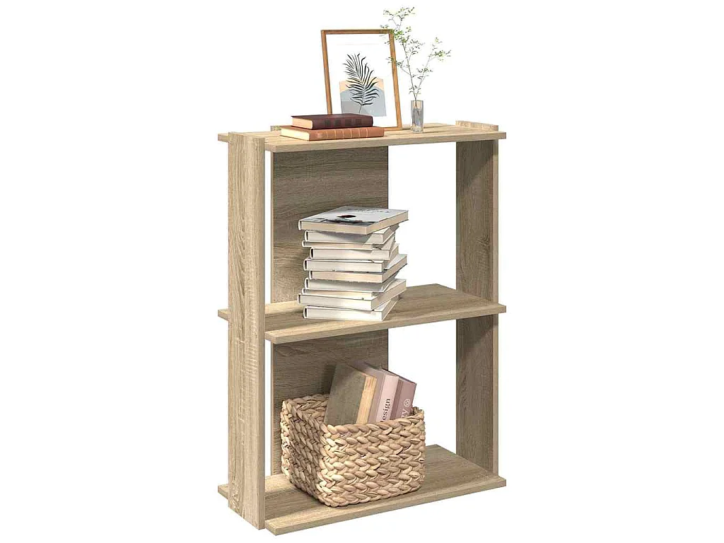 Libreria 3 Ripiani Rovere Sonoma 60x30x80 cm Legno Multistrato