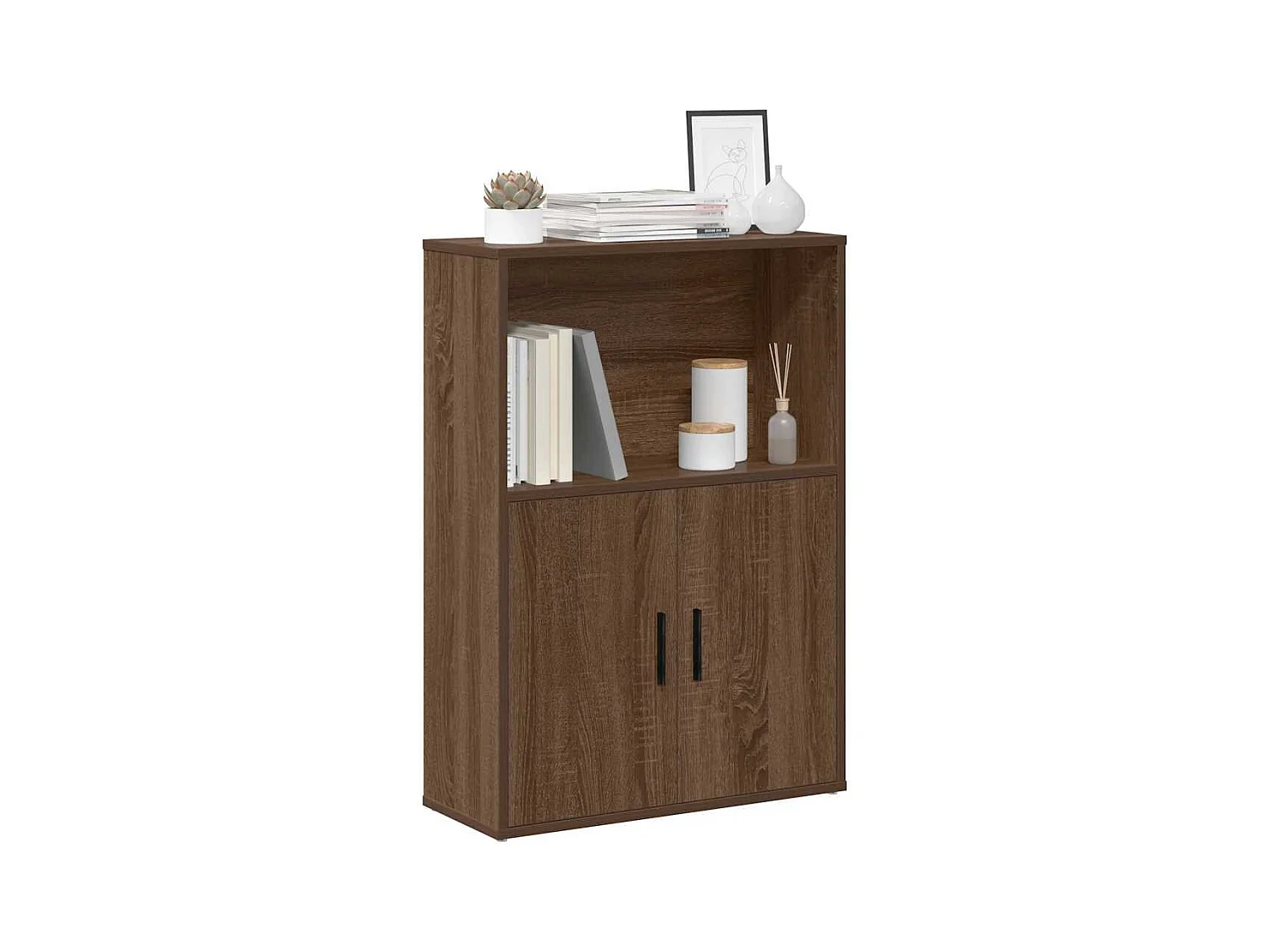 Bücherregal Braun Eichen-Optik 60x24x85 cm Holzwerkstoff