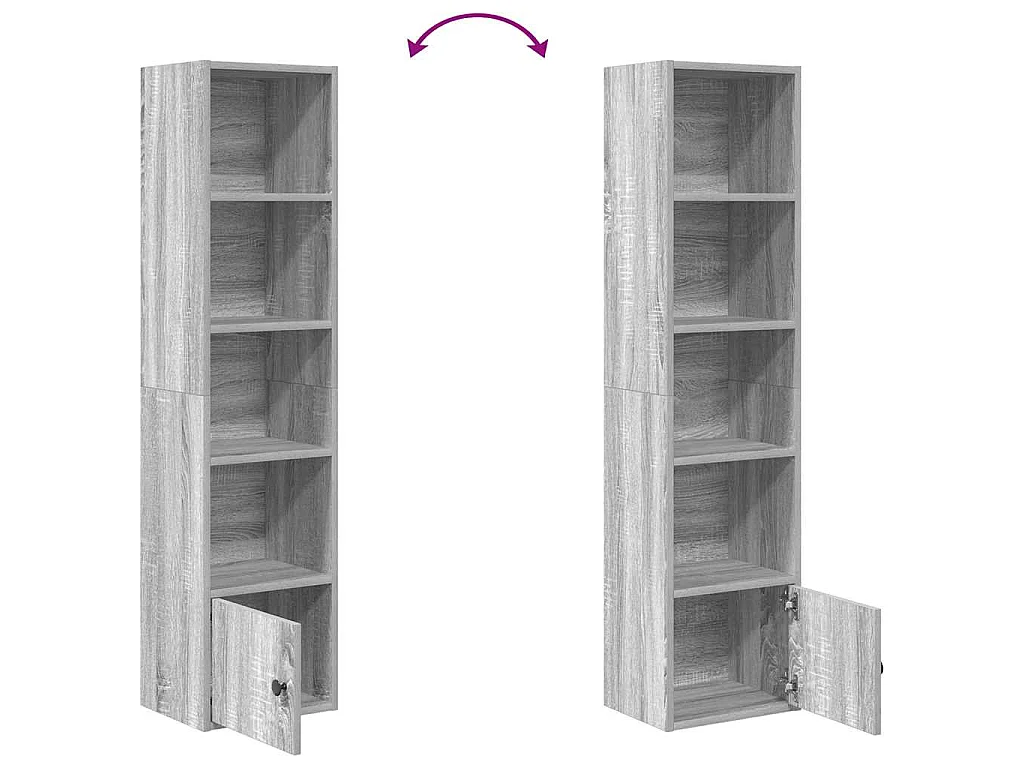 Bücherregal Grau Sonoma 31x24x127 cm Holzwerkstoff