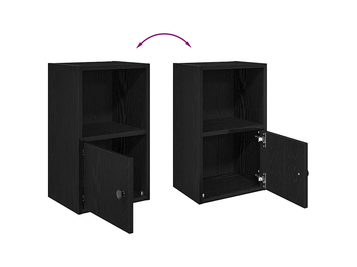 Bibliothèque chêne noir 31x24x52 cm bois d'ingénierie