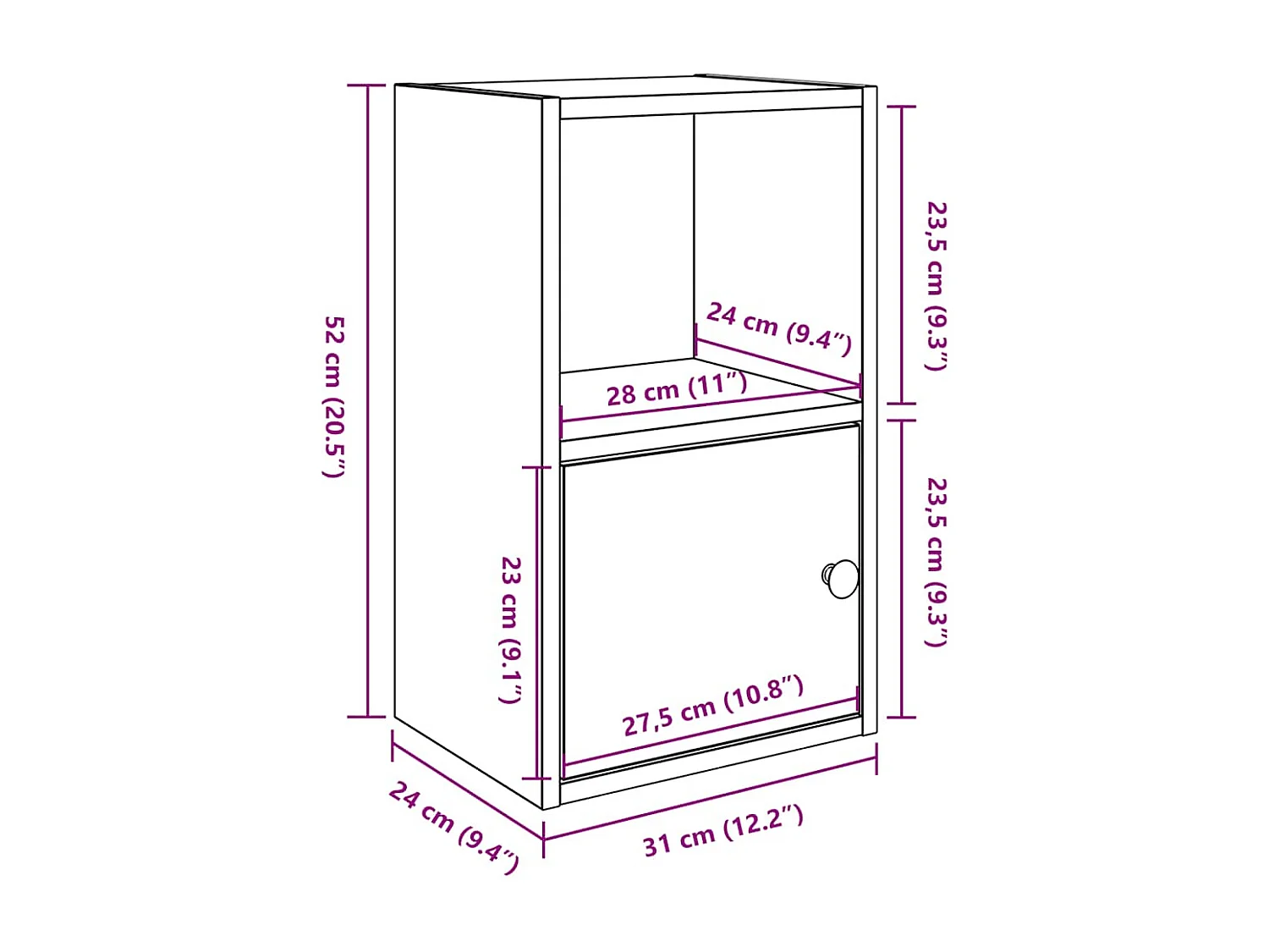 Bücherregal Schwarz Eichen-Optik 31x24x52 cm Holzwerkstoff