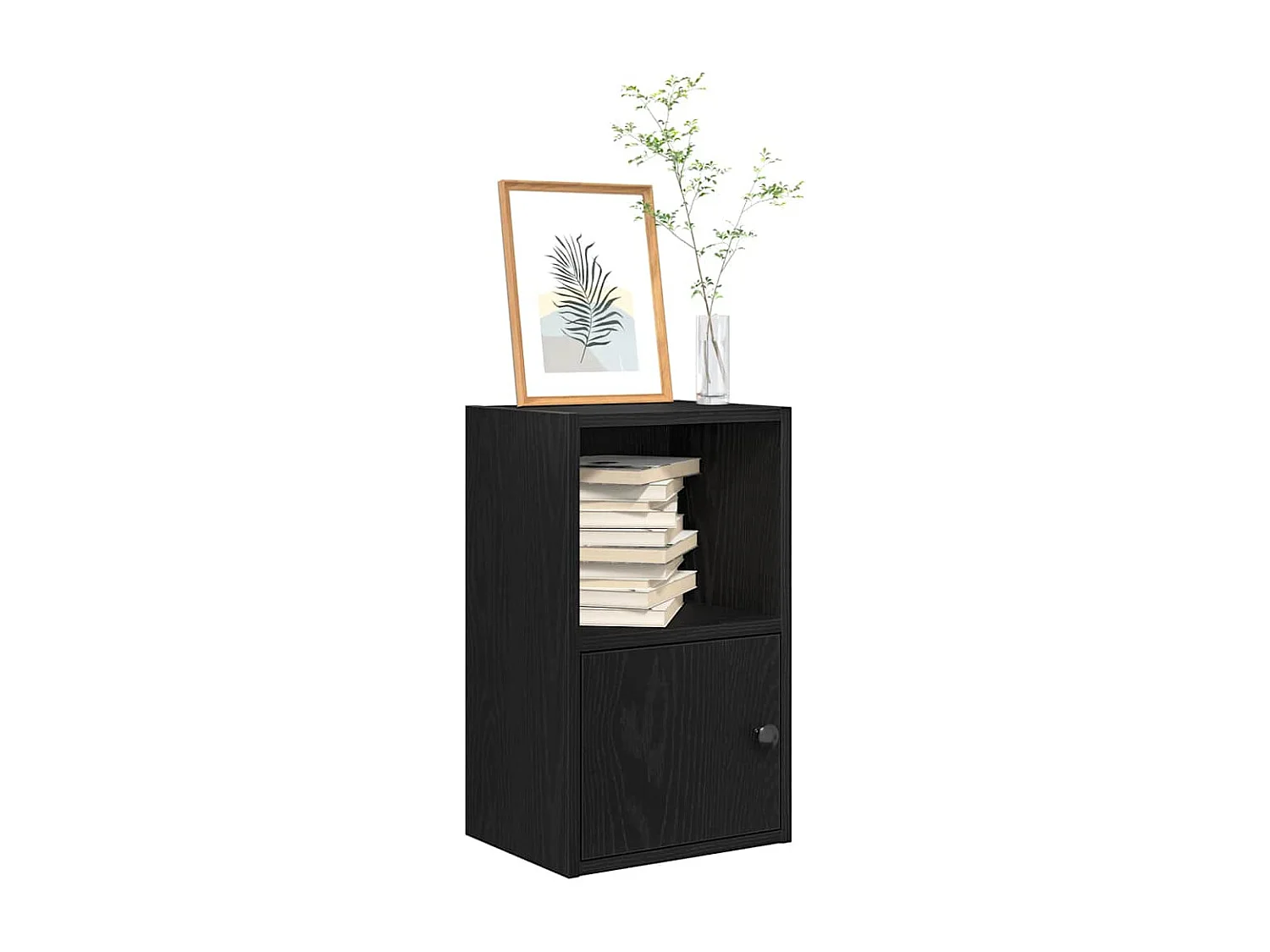 Bibliothèque chêne noir 31x24x52 cm bois d'ingénierie