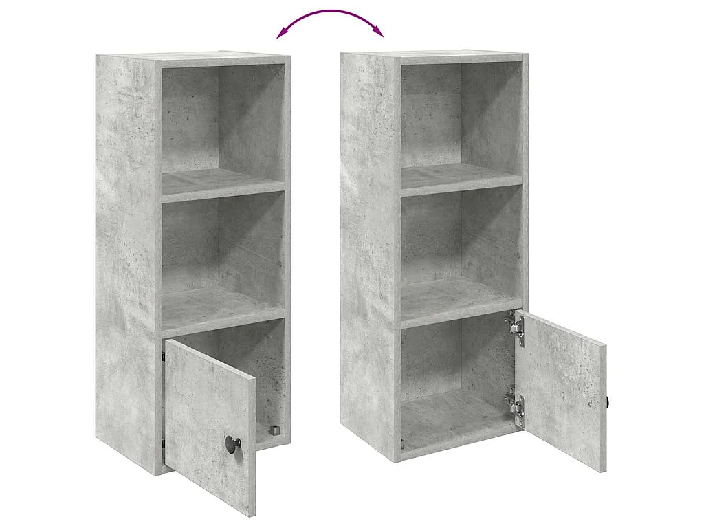 Libreria Grigio Cemento 31x24x77 cm in Legno Multistrato