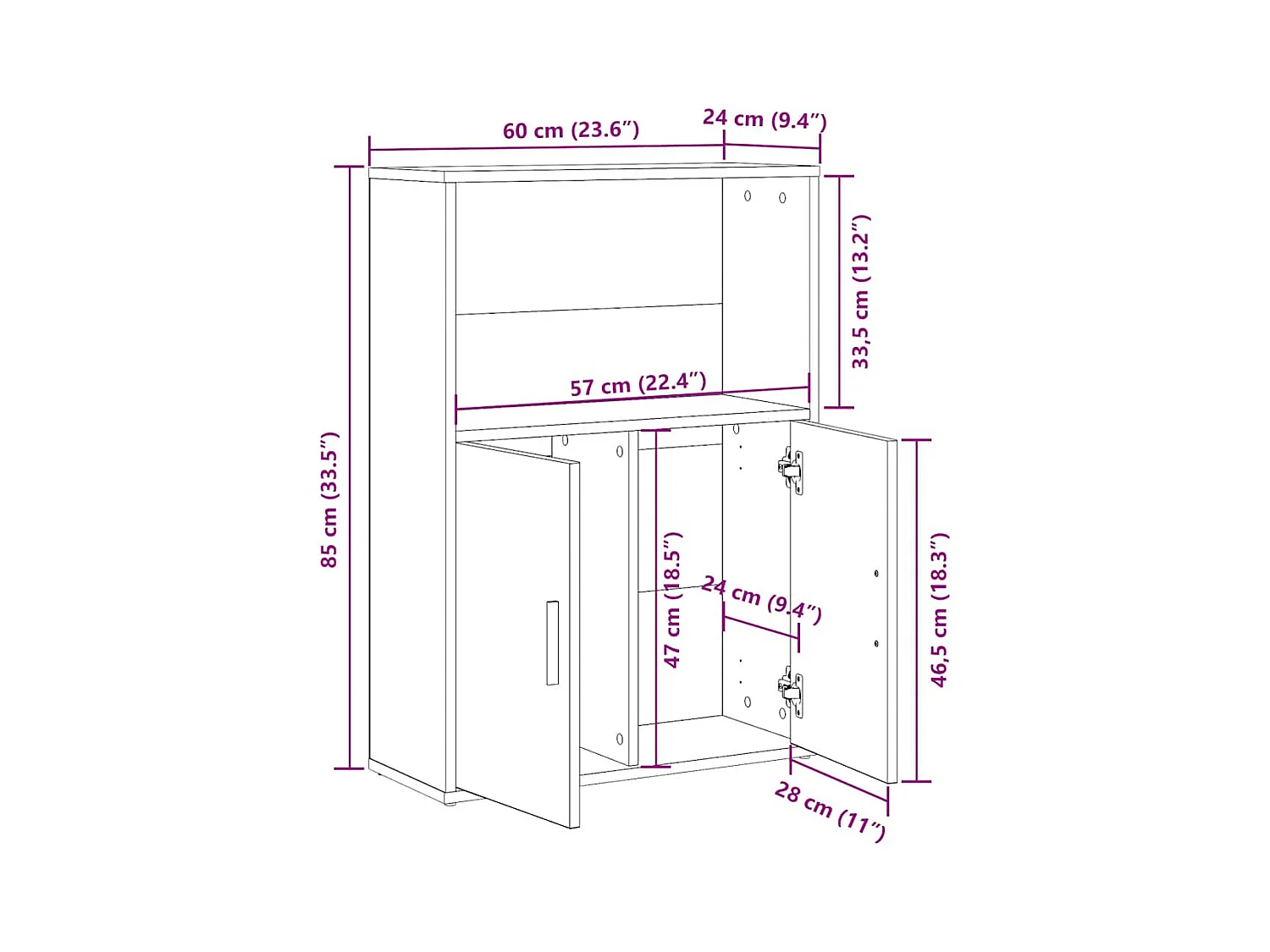 Bücherregal Weiß 60x24x85 cm Holzwerkstoff