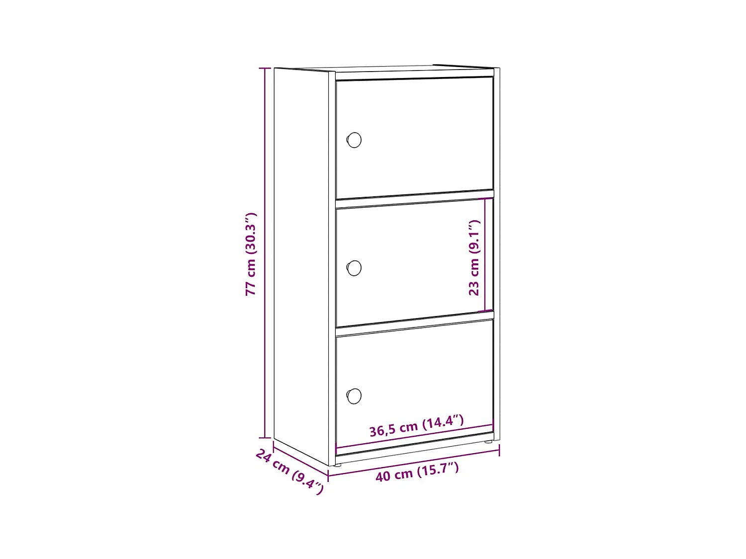 Bücherregal Schwarz Eichen-Optik 40x24x77 cm Holzwerkstoff