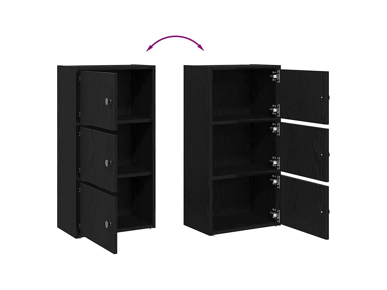 Bücherregal Schwarz Eichen-Optik 40x24x77 cm Holzwerkstoff