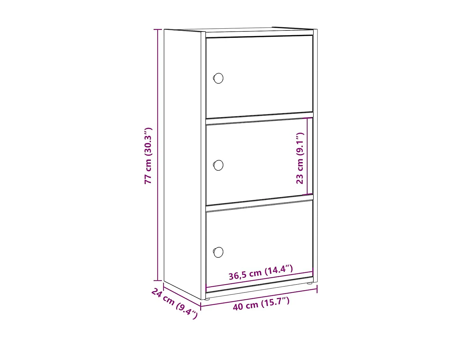 Bücherregal Schwarz Eichen-Optik 40x24x77 cm Holzwerkstoff
