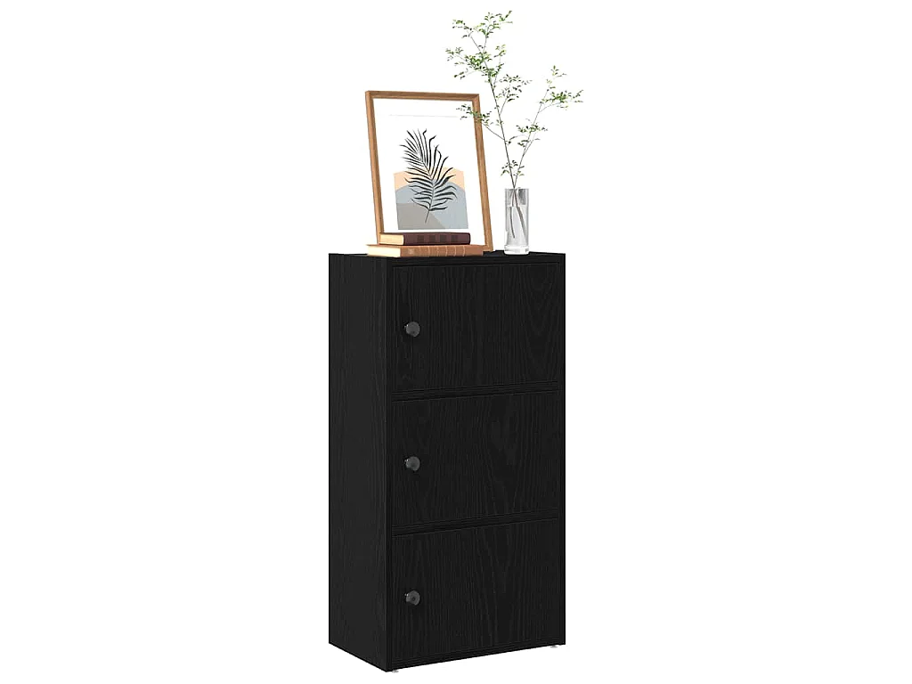 Bibliothèque chêne noir 40x24x77 cm bois d'ingénierie