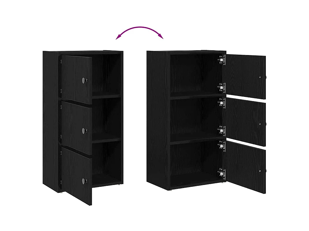 Bibliothèque chêne noir 40x24x77 cm bois d'ingénierie