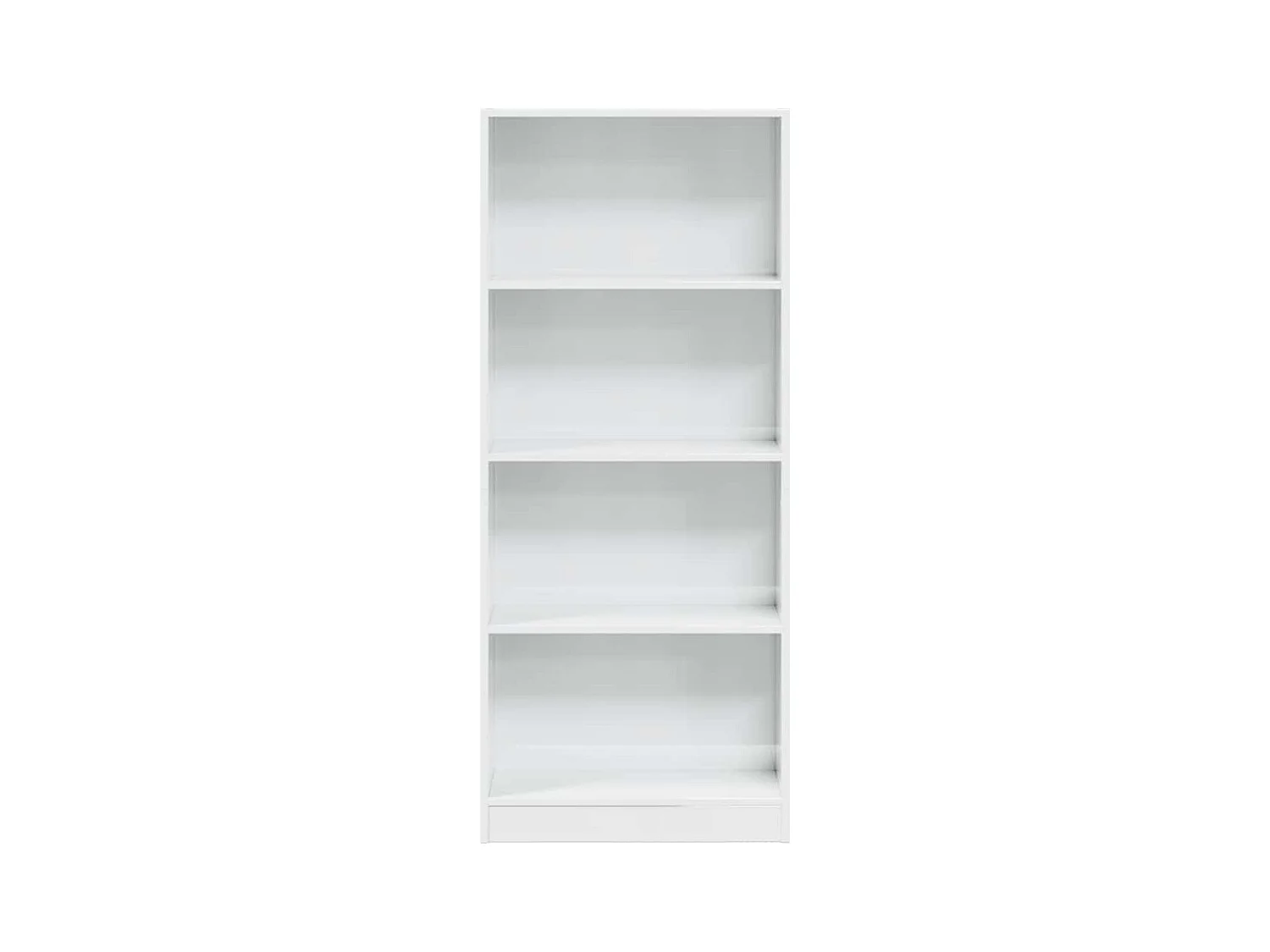 Bücherregal Hochglanz-Weiß 60x24x143 cm Holzwerkstoff