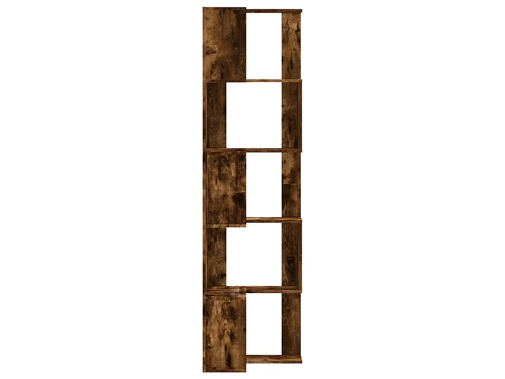 Boekenkast 5-laags hoek 50x50x179 cm bewerkt hout gerookt eiken