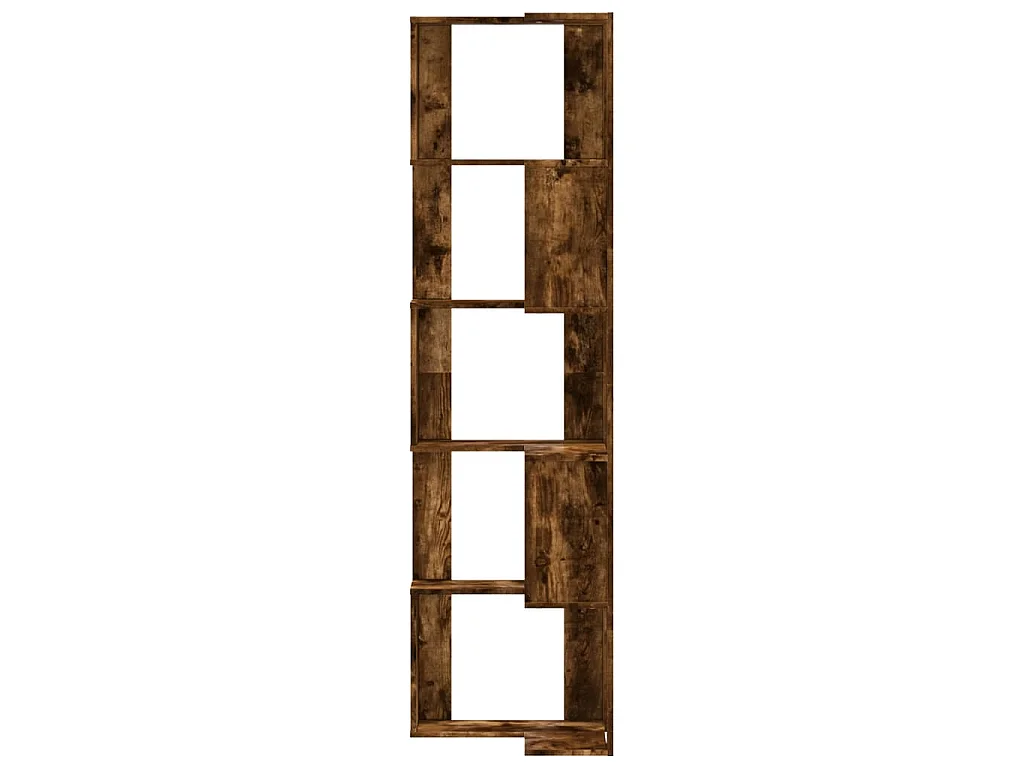 Boekenkast 5-laags hoek 50x50x179 cm bewerkt hout gerookt eiken