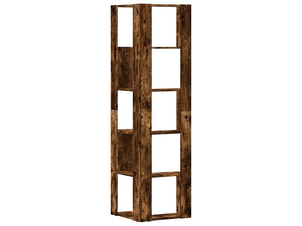 Boekenkast 5-laags hoek 50x50x179 cm bewerkt hout gerookt eiken