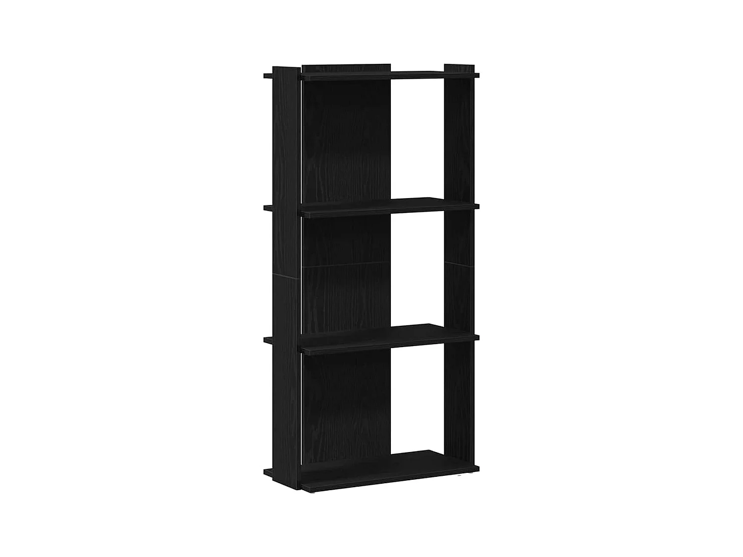 Bücherregal 3 Böden Schwarz 60x30x120 cm Holzwerkstoff