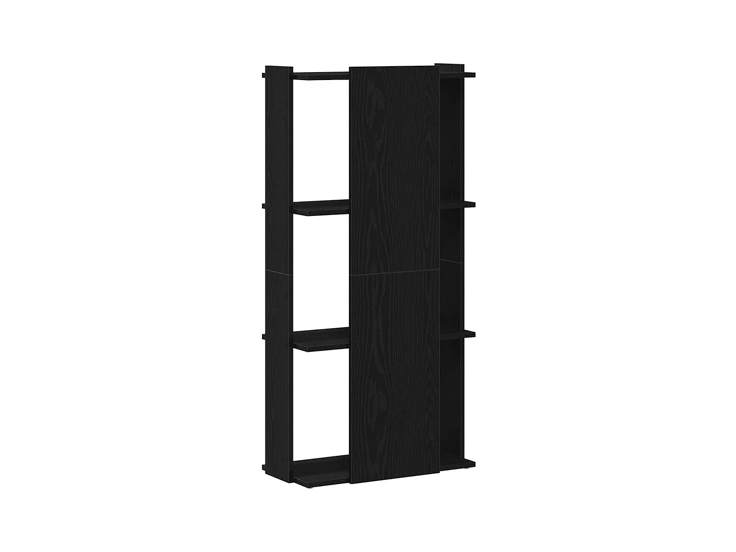 Bücherregal 3 Böden Schwarz 60x30x120 cm Holzwerkstoff