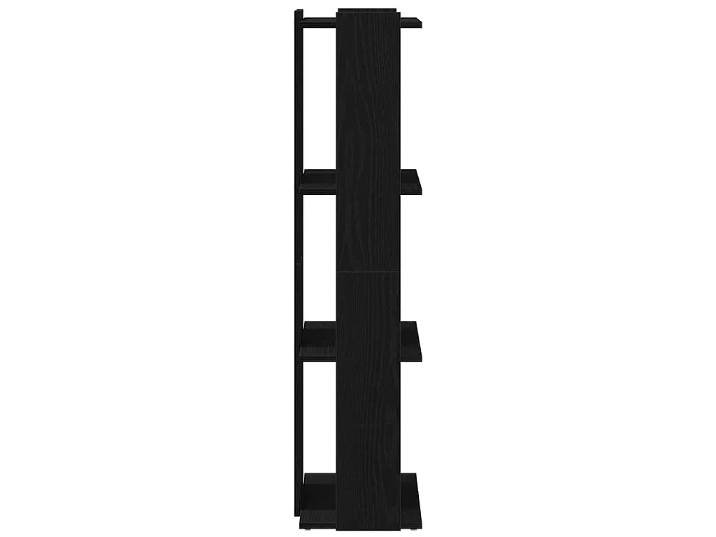 Bibliothèque à 3 niveaux noir 60x30x120 cm bois d'ingénierie