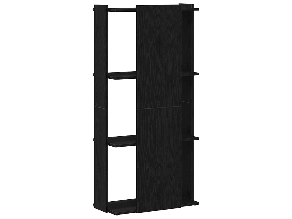 Bibliothèque à 3 niveaux noir 60x30x120 cm bois d'ingénierie