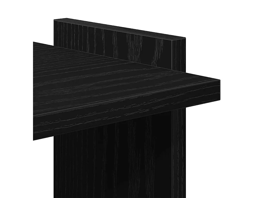 Bibliothèque à 3 niveaux noir 60x30x120 cm bois d'ingénierie