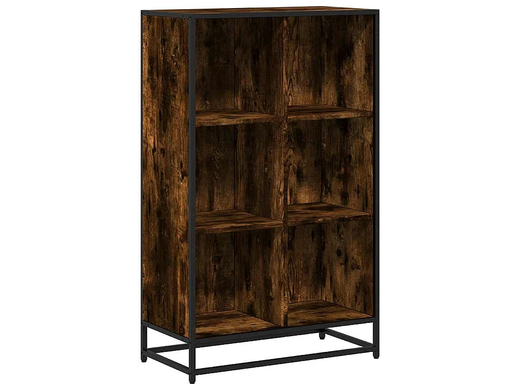 Bibliothèque chêne fumé 65,5x33x107,5 cm bois d'ingénierie