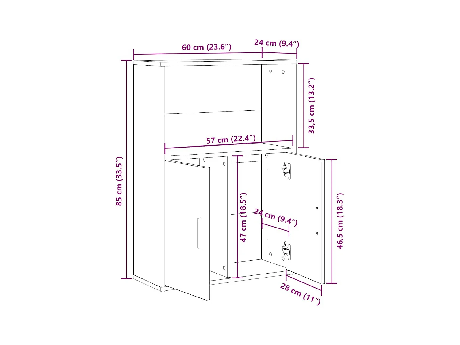 Bücherregal Betongrau 60x24x85 cm Holzwerkstoff