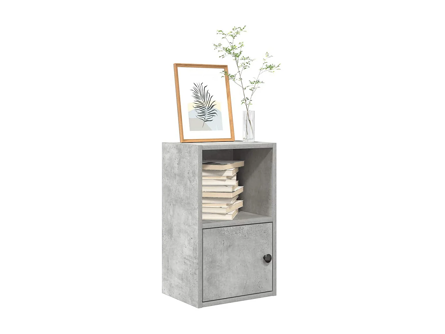 Libreria Grigio Cemento 31x24x52 cm in Legno Multistrato