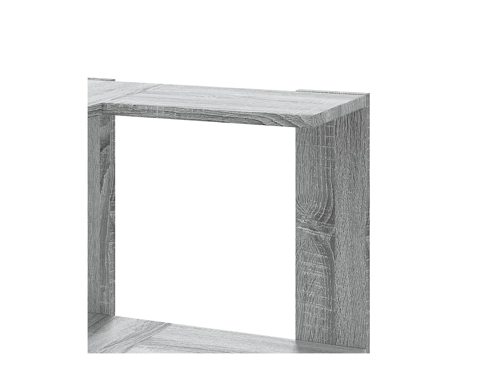 Bibliothèque d'angle à 3 niveaux sonoma gris bois d'ingénierie