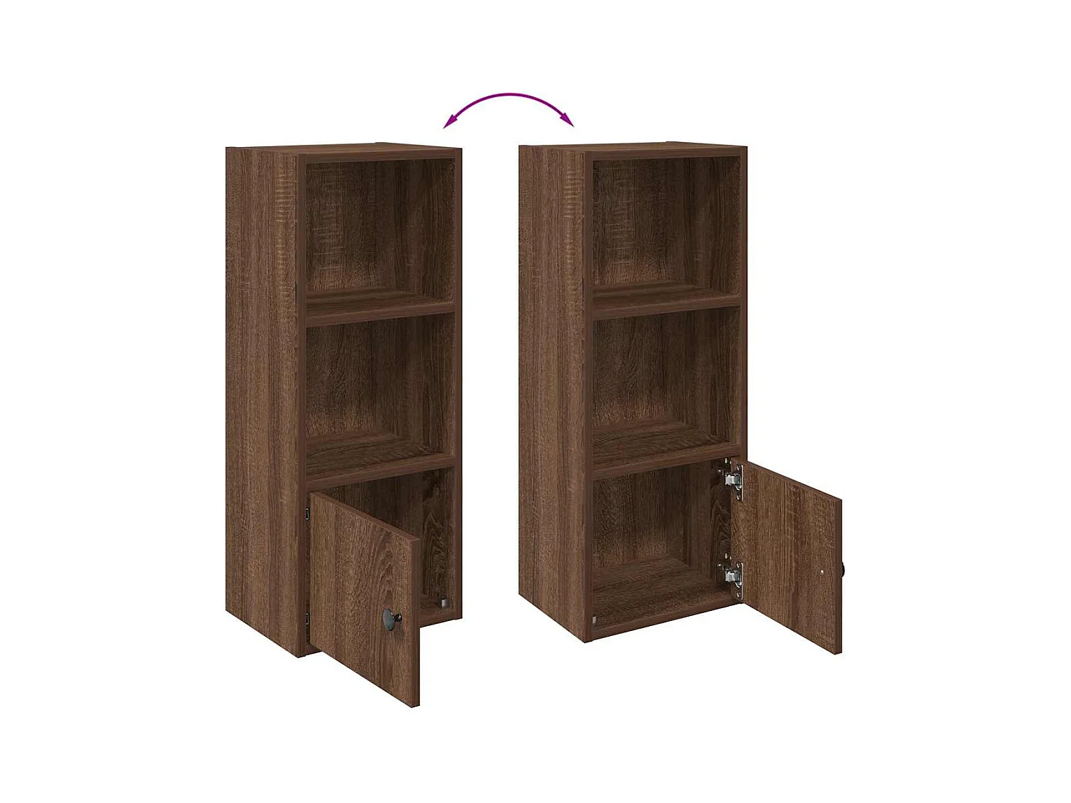 Bücherregal Braun Eichen-Optik 31x24x77 cm Holzwerkstoff