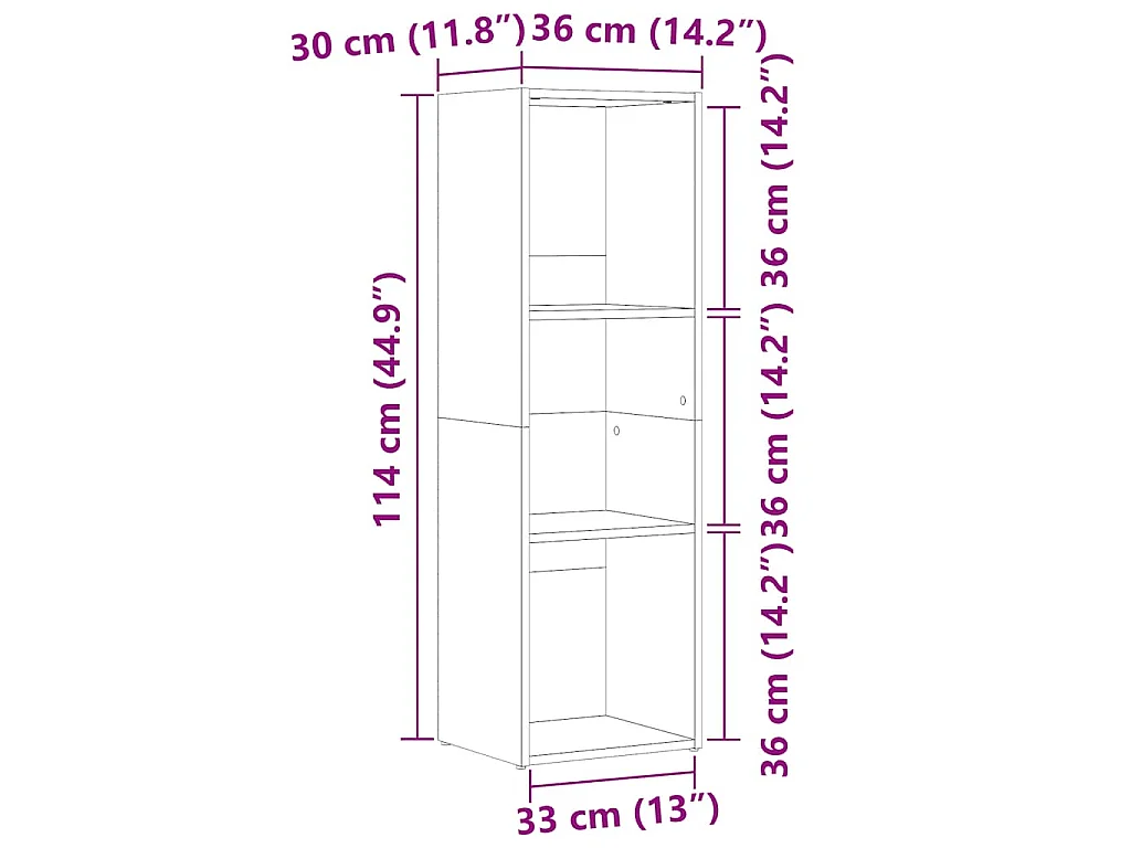Libreria in Legno Antico 36x30x114 cm in Legno Multistrato