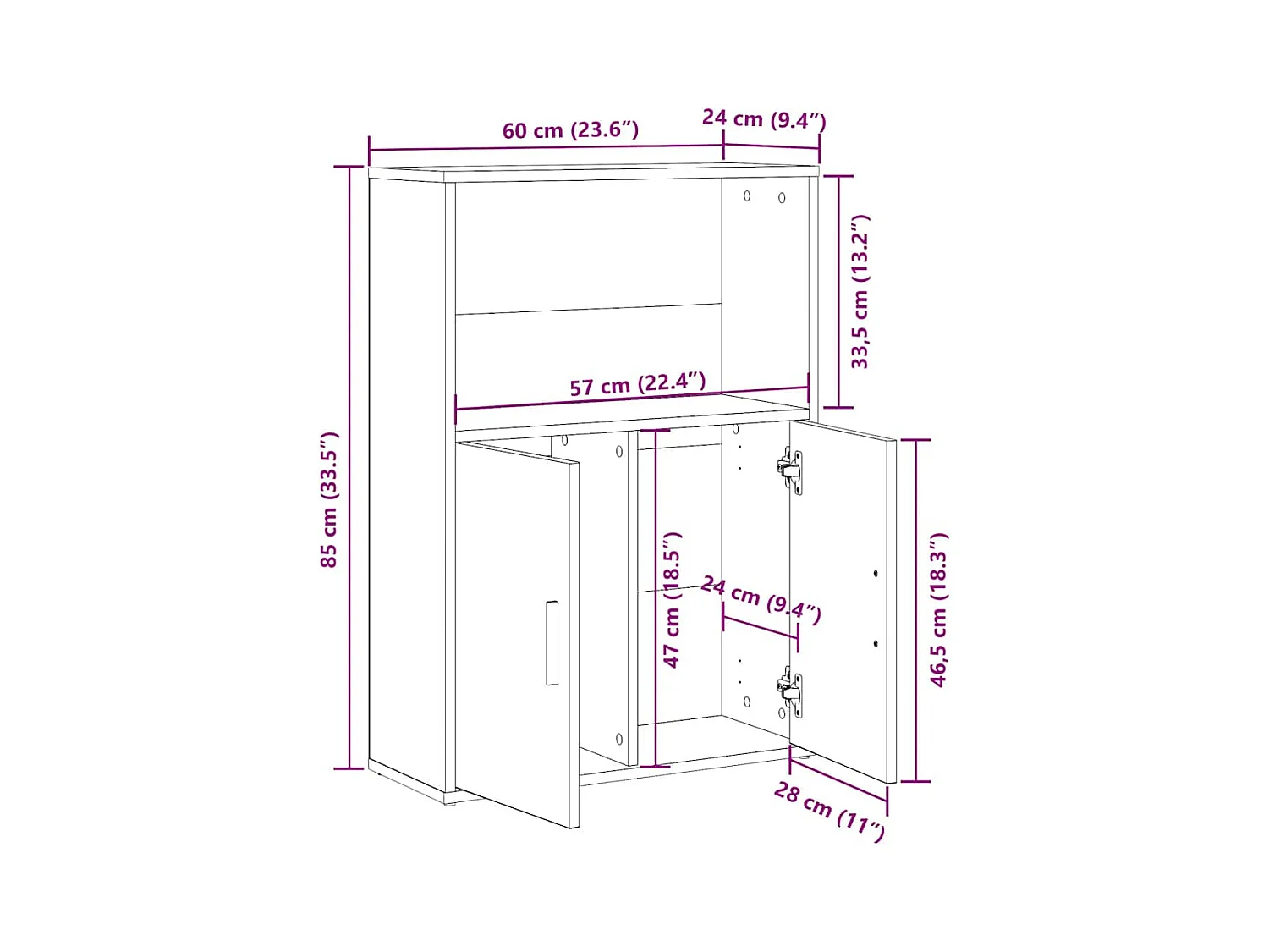Bücherregal Räuchereiche 60x24x85 cm Holzwerkstoff