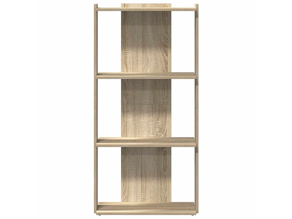 Boekenkast 3-laags 60x30x120 cm bewerkt hout sonoma eikenkleur