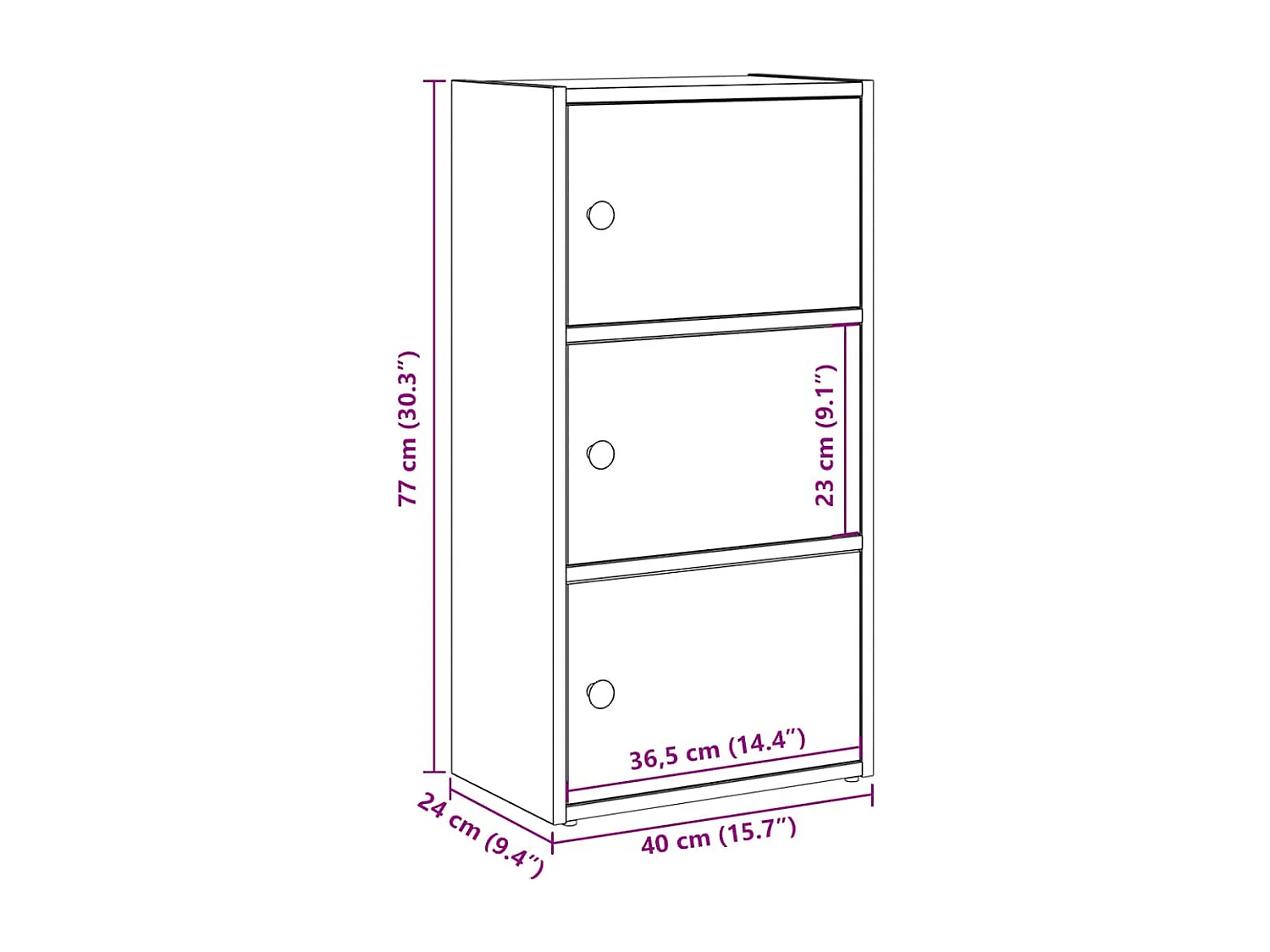 Bücherregal Weiß 40x24x77 cm Holzwerkstoff