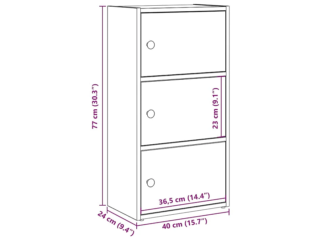 Libreria Bianca 40x24x77 cm in Legno Multistrato