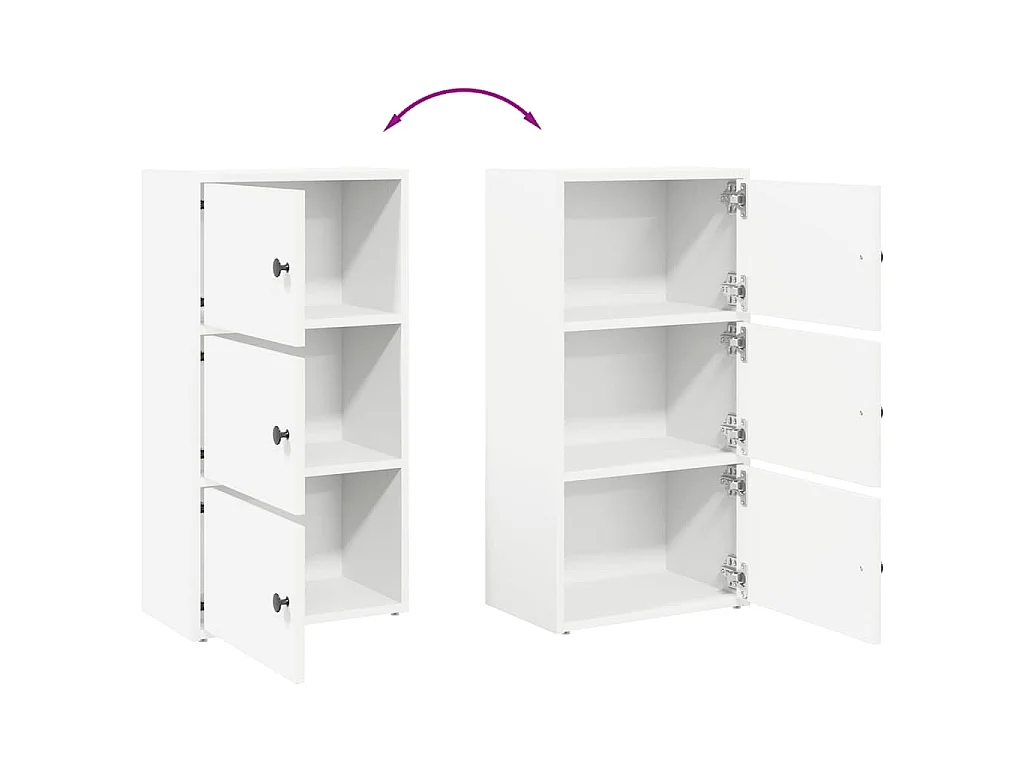 Libreria Bianca 40x24x77 cm in Legno Multistrato