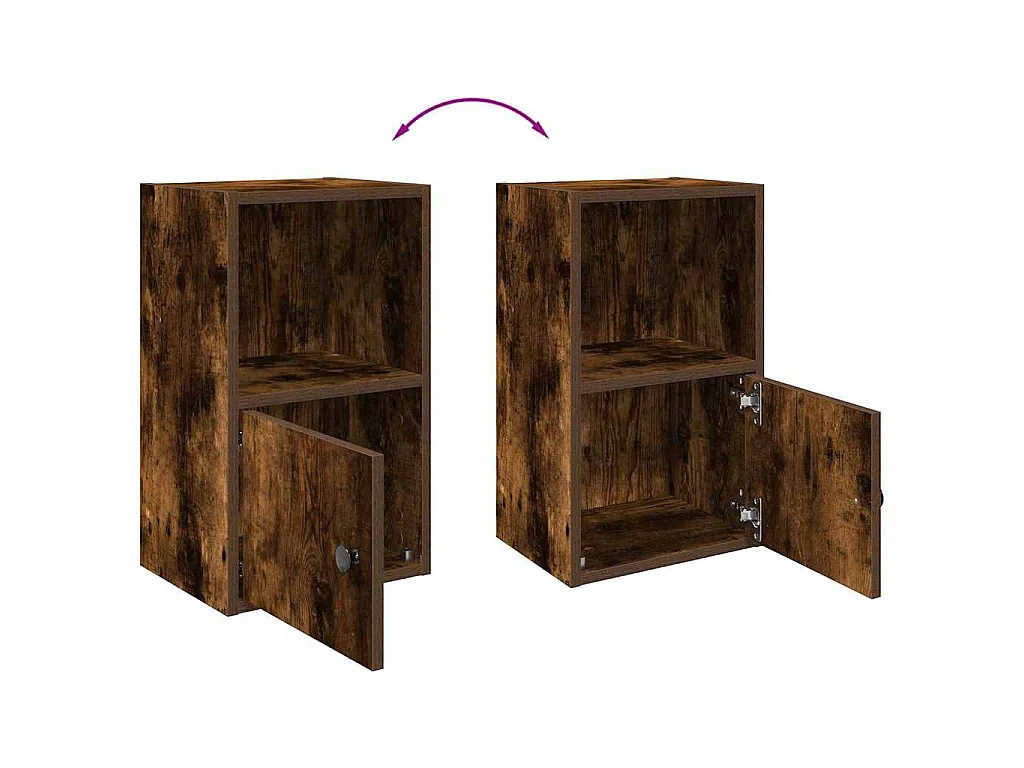 Libreria Rovere Fumo 31x24x52 cm in Legno Multistrato