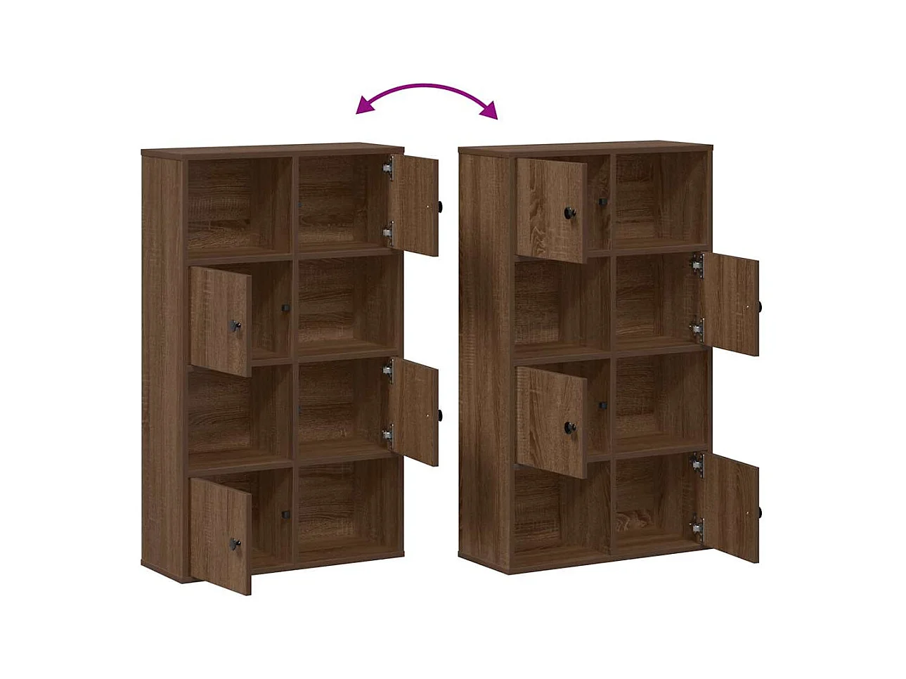 Estantería de madera de ingeniería marrón roble 60x24x101,5 cm