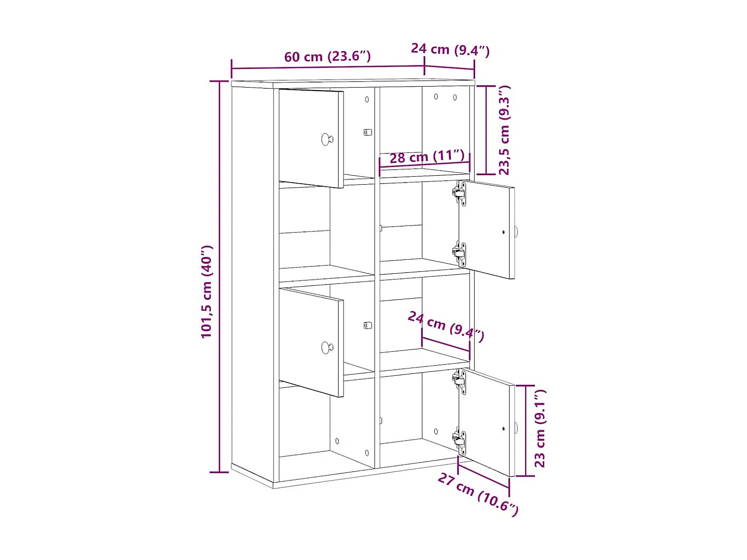 Bibliothèque chêne marron 60x24x101,5 cm bois d'ingénierie